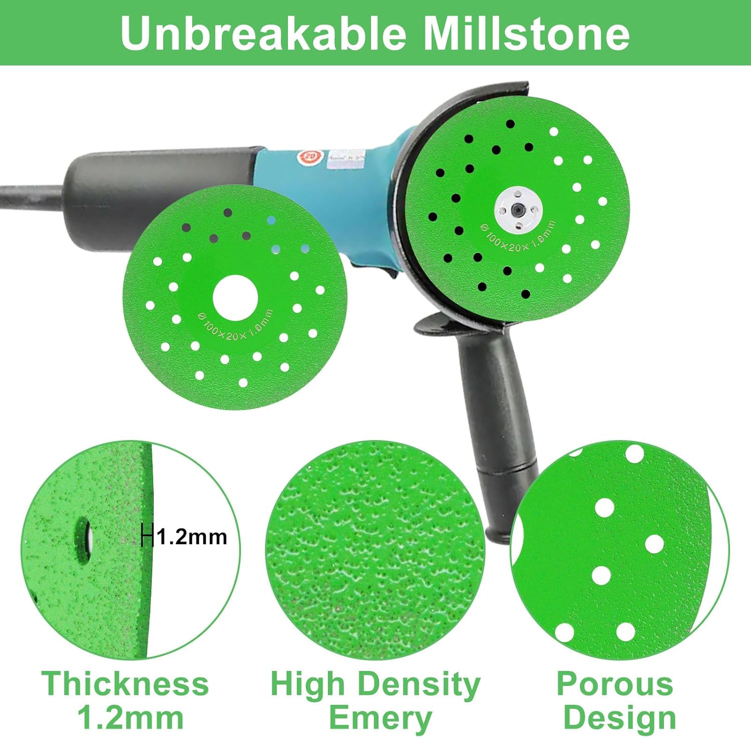 Rock Slab Grinding Disc 4 Inch, Ceramic Glass Cutting Disc, Rock Slab Flat Grinding Cutting Piece, 1.2 mm Diamond Blade for Angle Grinder (3PCS)