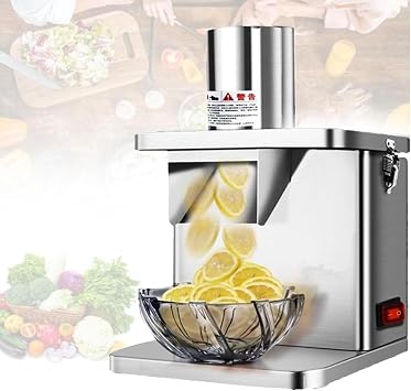 Commercial Vegetable Chopper, Automatic Dicer & Slicer, Electric Stainless Steel Cutter Potato Slicer, Veggie Processor with 5 Blades, for Home/Restaurant