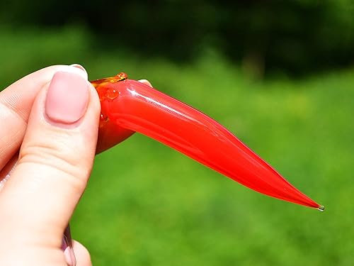 Miniatura 5 de Glass Chili Peppers Figurine Fused Glass Figurines Father's Day Gift Hand Blown Glass Kids Gift Miniature Figurines Glass Vegetable Ornament