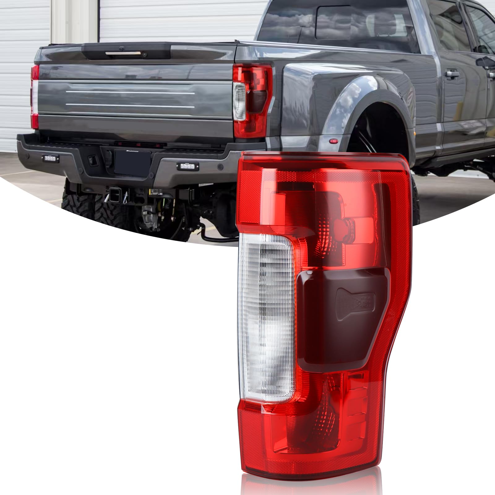 Tail light Assembly For 2017-2019 Ford F250/F350/F450/F550 XLT Lariat Super Duty w/Blind Spot (Module NOT Included) RADAR Non-LED Tail Lamp Right passenger side KC3Z-13404-C