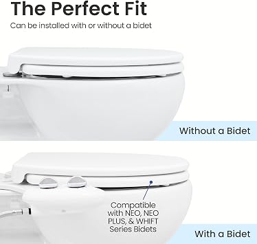 LUXE TS1008R Slow Close Round Comfort Fit Toilet Seat, White