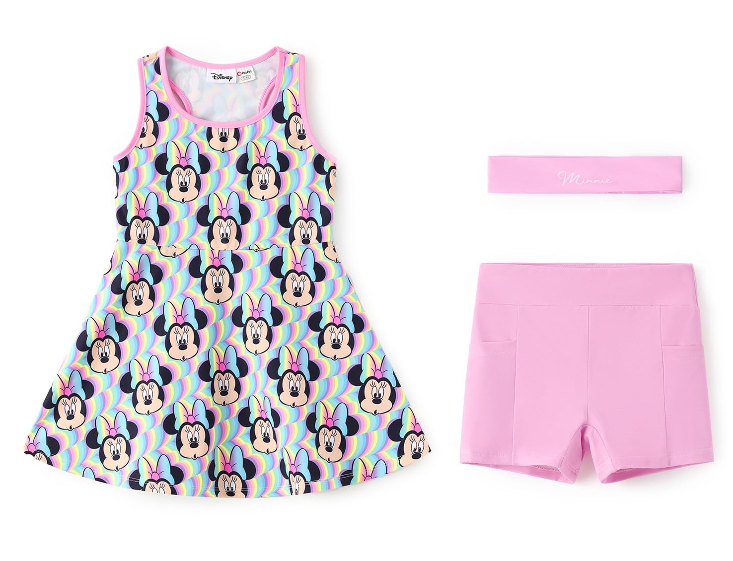 Disney Girls Athletic Dress, Tennis Golf Dress with Headband &amp; Shorts, 2-9Y
