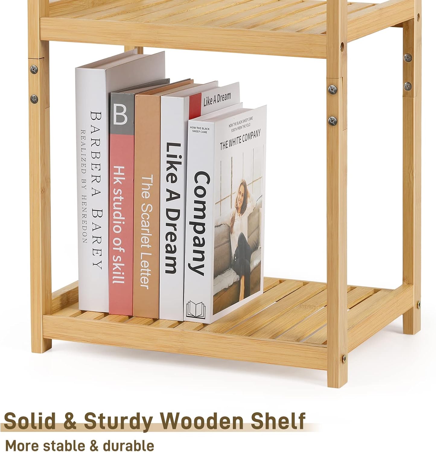 smusei Side Table Set of 2 End Tables Living Room for Small Spaces Farmhouse Bedside Table for Bedroom Guest Room Office, Bamboo