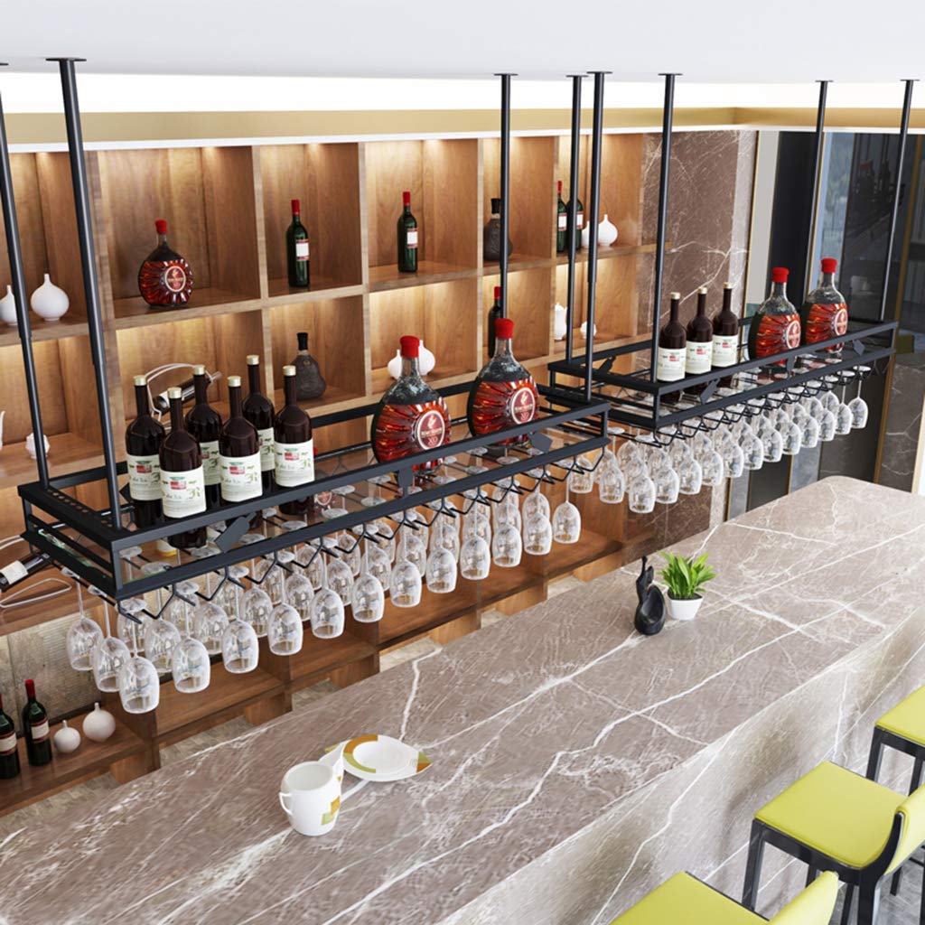Casier à vin suspendu réglable en acier inoxydable pour bar et maison