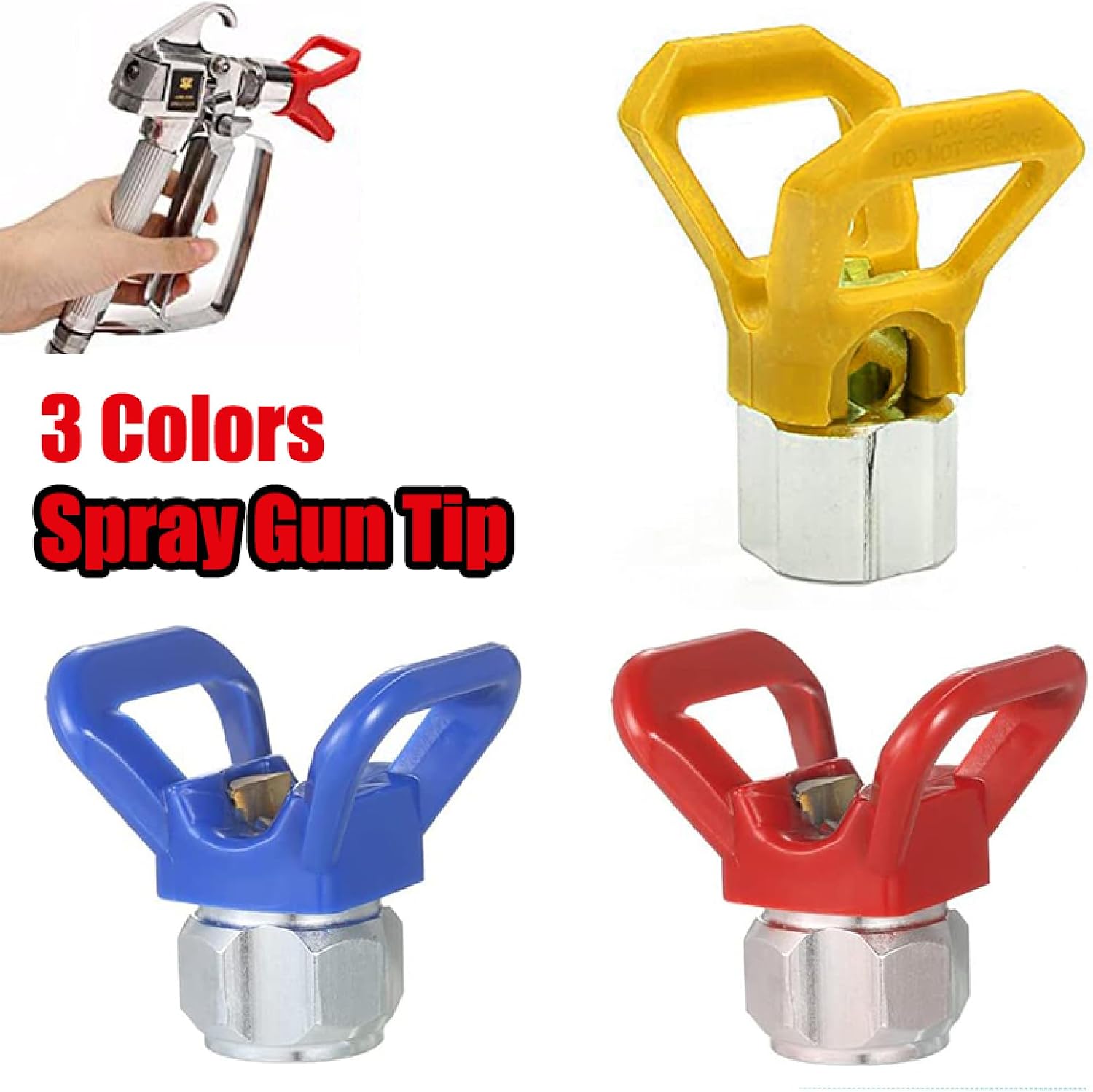 SEIWEI Airless Spray Gun Tool Airless Sprayer Nozzle Seat Guard Universal Replacement Accessories Tool for Airless Paint Gun(Yellow)