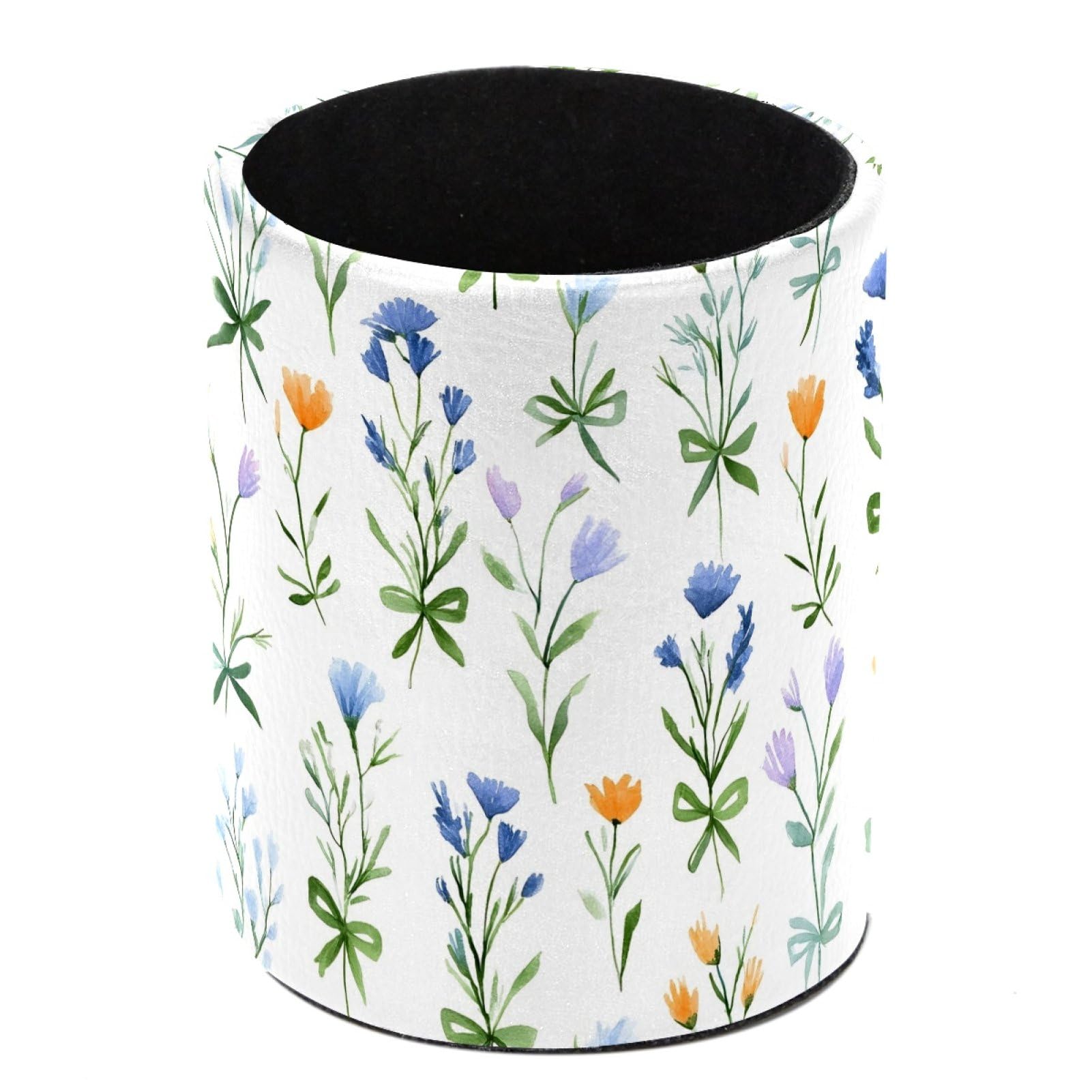 FWJZDSP Watercolor Flowers Pencil Cup Pen Organizer Makeup Brush Holder for Office Home Countertop Desk Accessory Storage