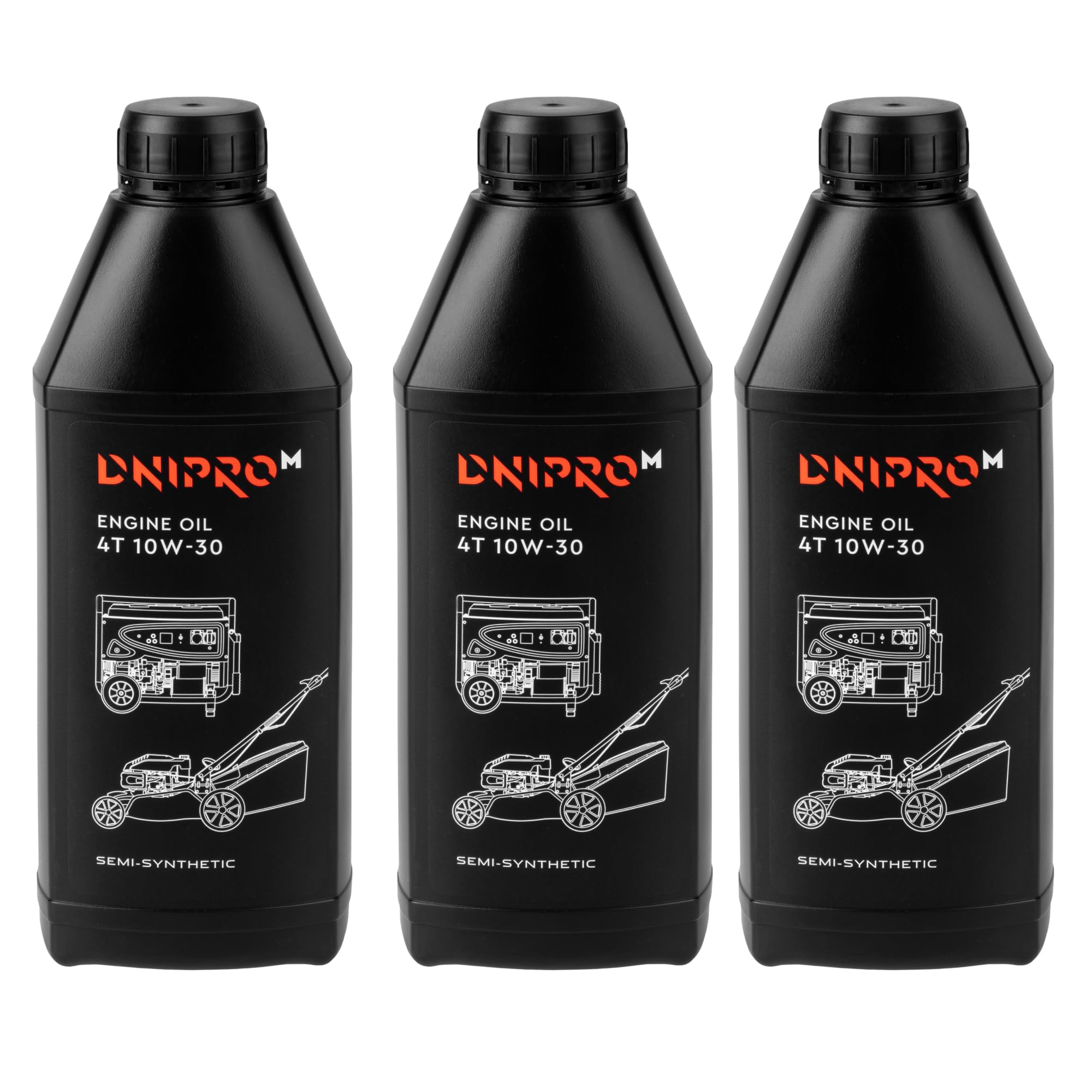 Pack 3x Olio Motore 4 Tempi 10W-30 – 3 Litri – Semisintetico per Tagliaerba, Motozappa, Generatore e Macchine da Giardino 4T a Benzina – API SJ – Olio 4T 10W-30