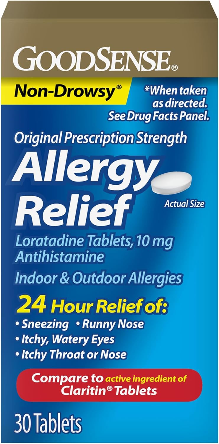 GoodSense Allergy Relief Loratadine Tablets 10 mg, Antihistamine, 30 Count