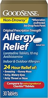 GoodSense Allergy Relief Loratadine Tablets 10 mg, Antihistamine, Allergy Medicine for 24 Hour Allergy Relief, 30 Count
