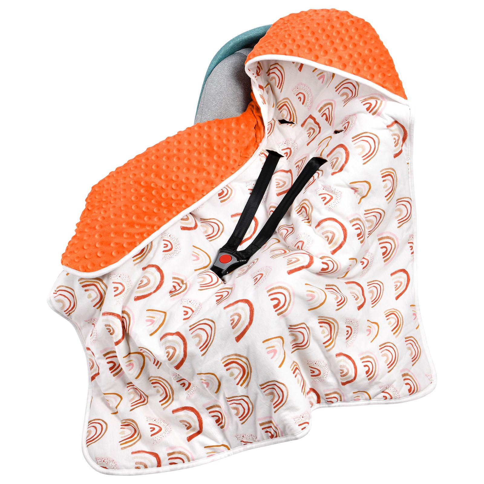 Aolso Einschlagdecke Babyschale Baby, Kinderwagen Kuscheldecke, Universal Baby Decke mit Kapuze 89 x 89cm, Baby Ganzjahresdecke, Einschlagdecken Babydecke für Buggy Autositz