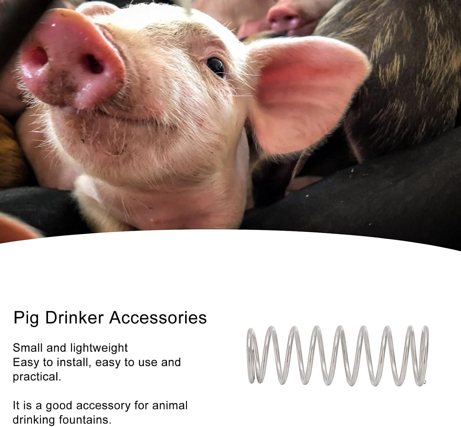 100PCS Pig Drinker Spring Set, Heavy Duty Iron Water Nipples Spring Replacement for Animal Drinking Fountains Chicken Pig Waterer Accessories image 3