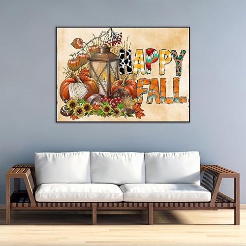 Miniatura 3 de 4 piezas de pintura de diamantes de otoño de Acción de Gracias para adultos, camión de calabaza, kit de arte de diamantes 5D para niños