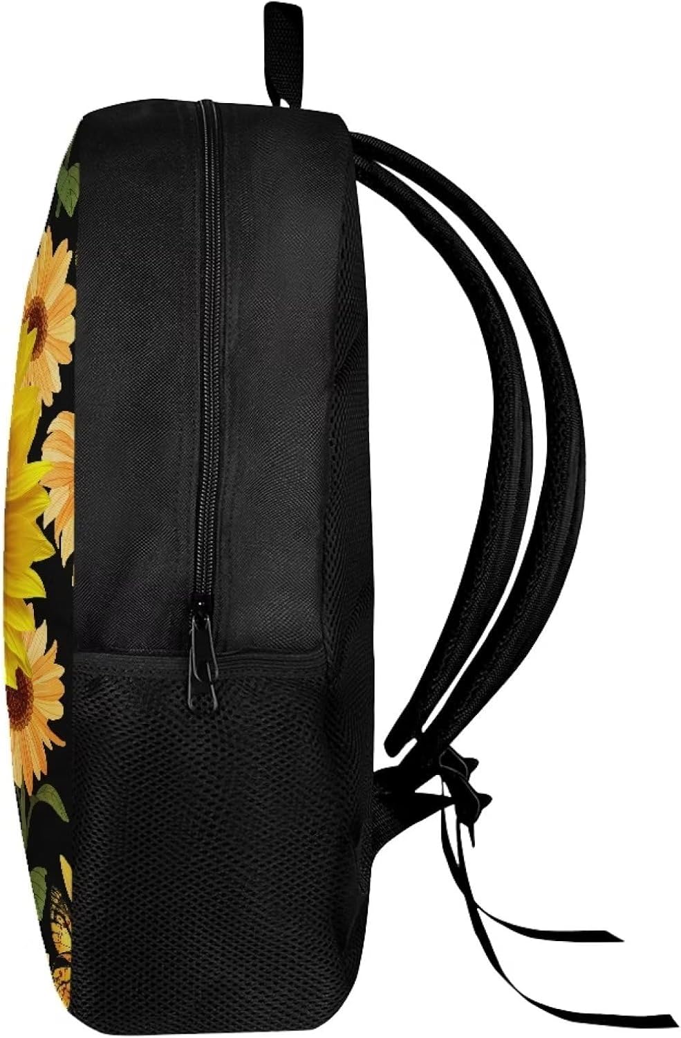 Sunflower Funny Dog Print Backpack for Boys Girls Elementary Cute School Bag with Padded Back Adjustable Straps Personalized Trendy Large Capacity Backpack 17 Inch Student Basic Black Bookbag