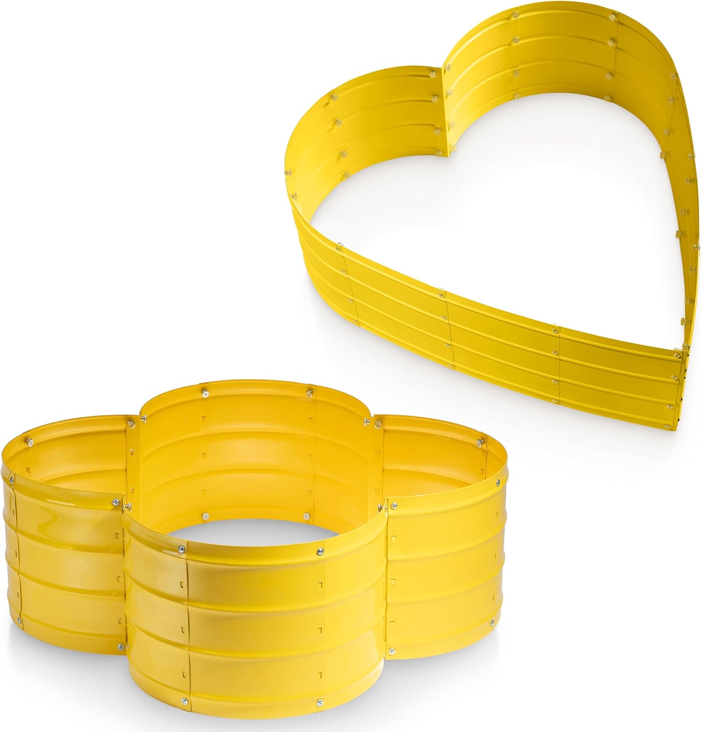 Plant & Plot Galvanized Raised Garden Beds Outdoor // Planter Raised Beds for Gardening, Vegetables, Flowers // Large Metal Garden Box (Yellow) // Patent Pending Tool-Free Assembly