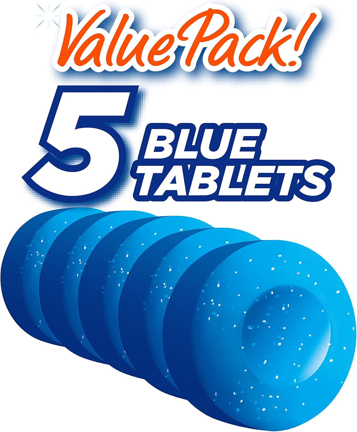 Ty-D-Bol Blue Tablets Value 5 Pack, Cleans and Deodorizer Toilets for a Fresh Smelling Bathroom (Pack of 10)