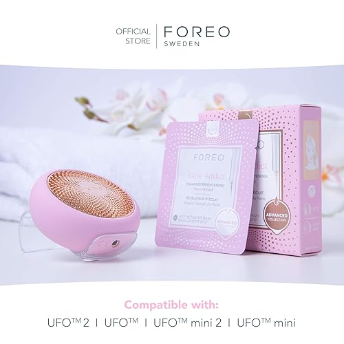 Miniatura 6 de FOREO Glow Addict - Máscara facial activada por OVNI, hidratante facial, vitamina C y vitamina E, para todo tipo de piel y piel opaca,