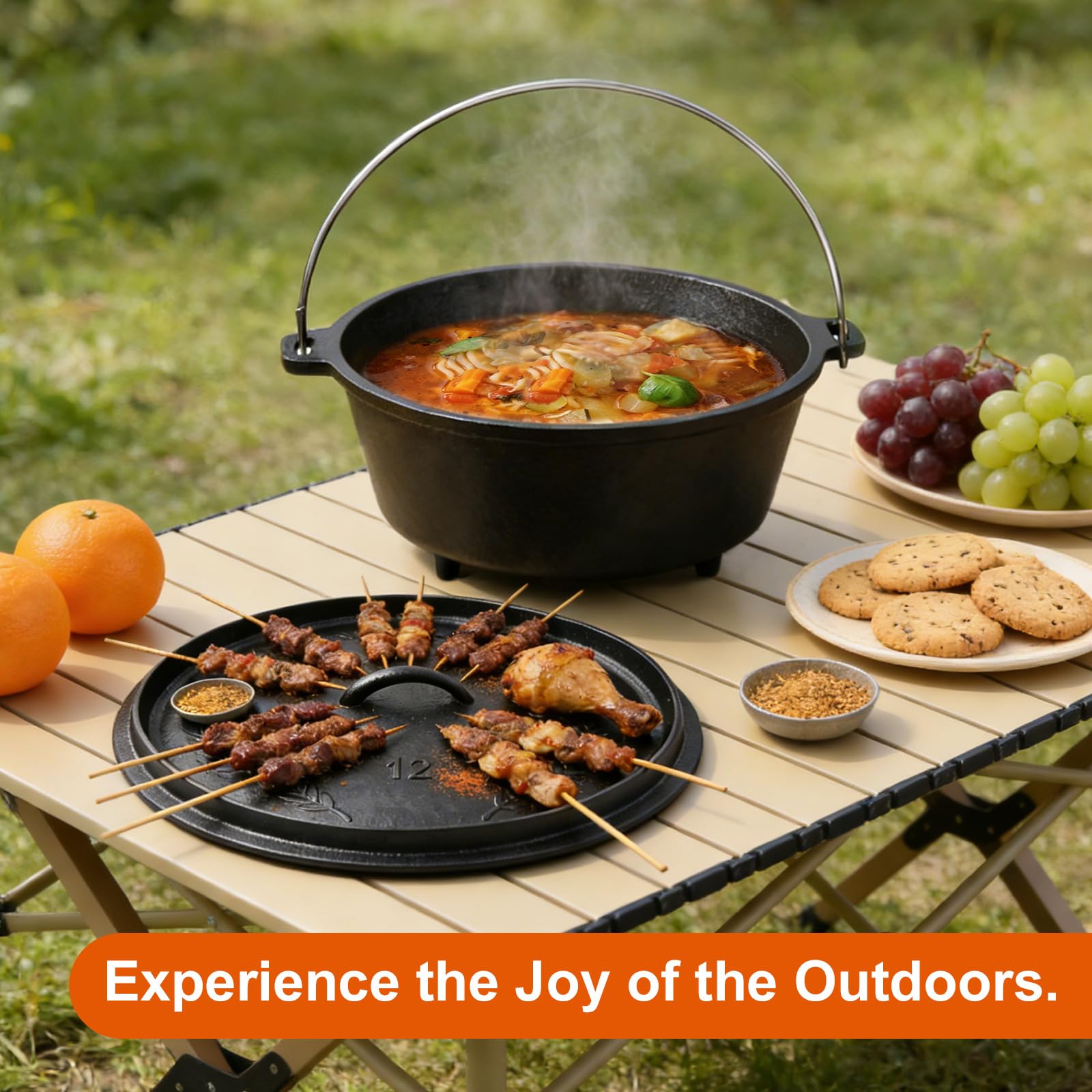 Blingco 8qt Cast Iron Dutch Oven - Camping & Outdoor Cooking -7 Blingco 8qt Cast Iron Dutch Oven - Camping & Outdoor Cooking -7