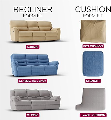 Miniatura 5 de PAULATO BY GA.I.CO. Funda para sofá reclinable, funda para sofá reclinable, funda de tela de poliéster suave, protector de muebles elástico de