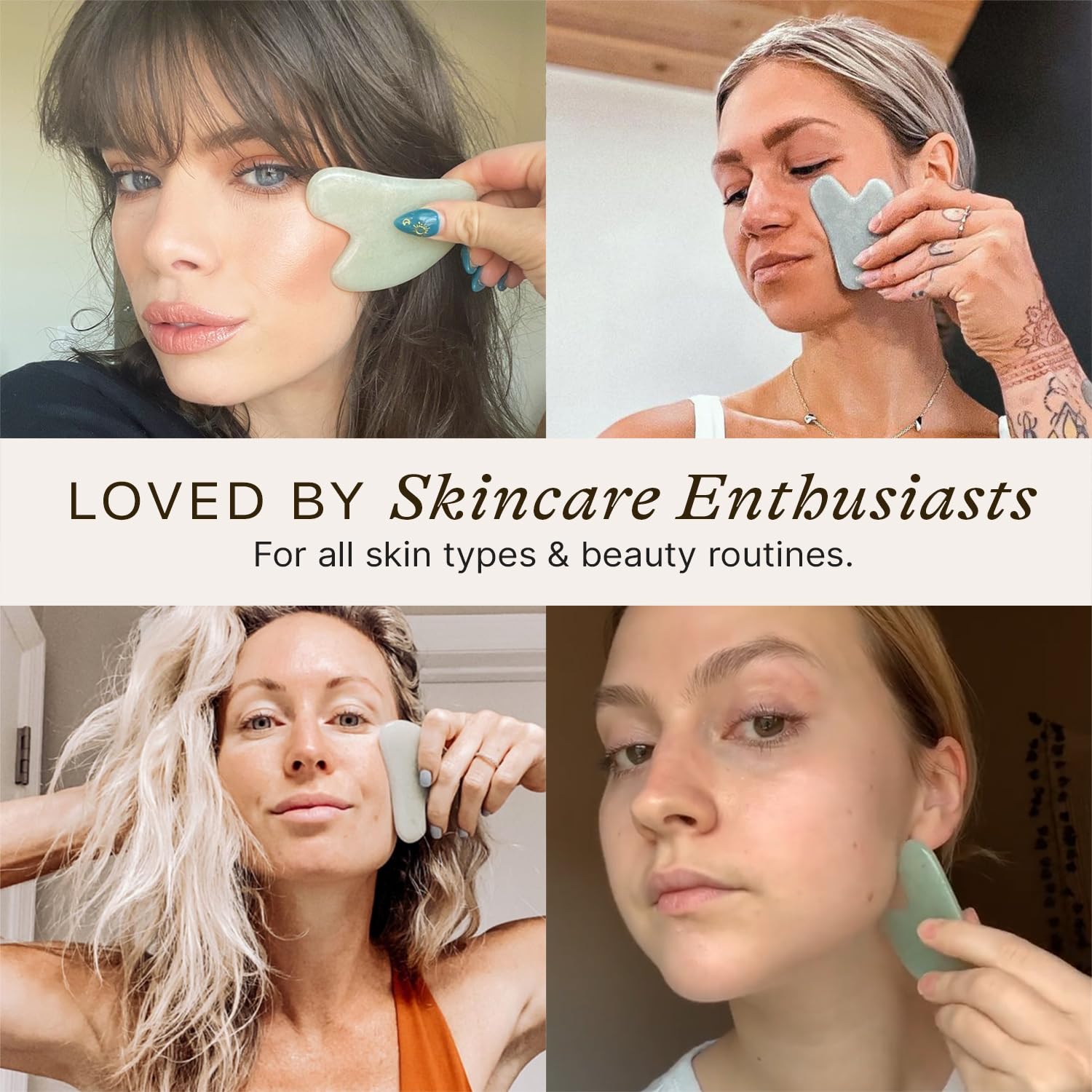 Beauty by Earth Jade Gua Sha Facial Tools - Face Sculpting & Massager Tool for Lymphatic Drainage & Jawline Sculpting, Guasha Tool for Face, Eye Depuffer Skin Care Tools - Image 8