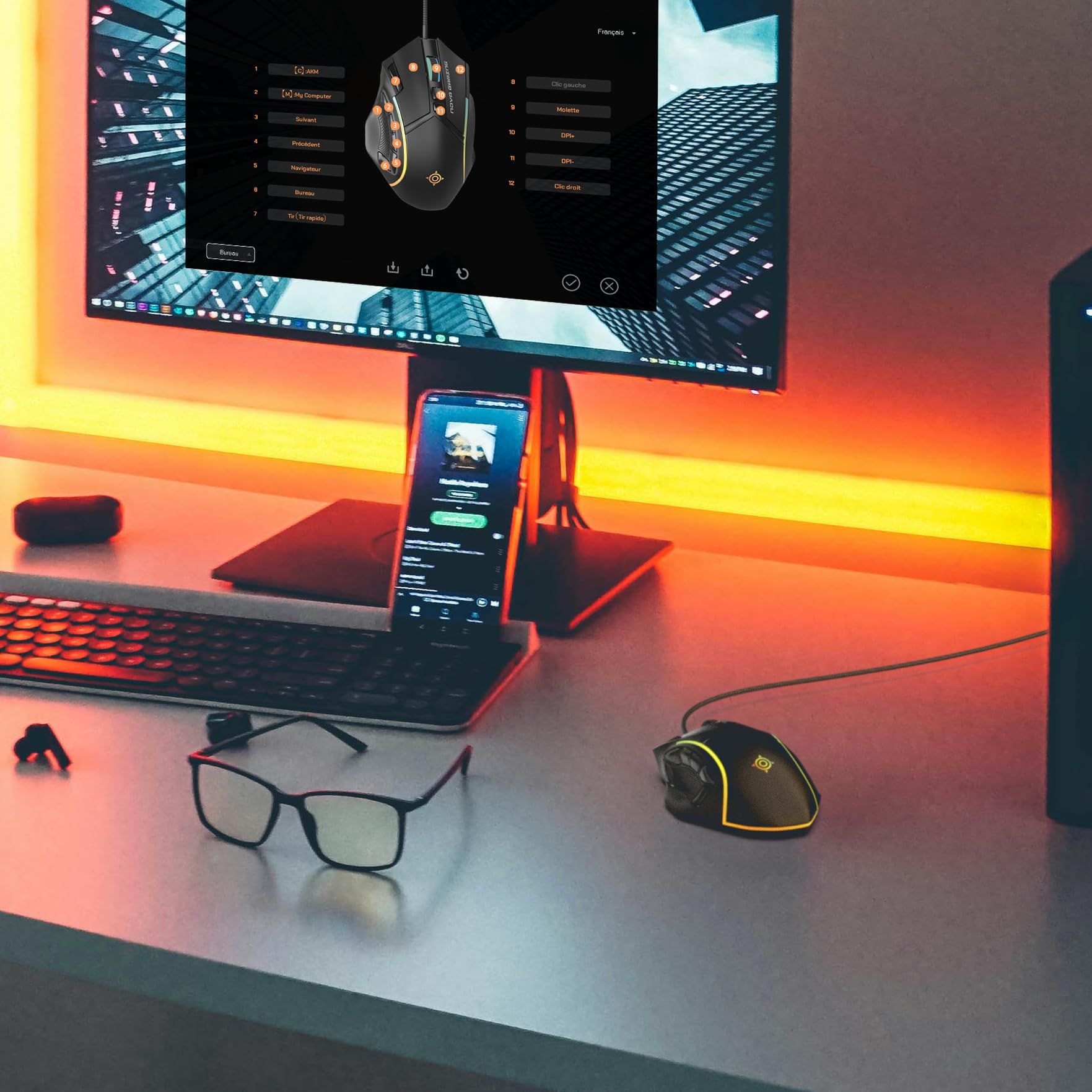 NOVA GAMING – Virgo – Mouse Gaming Cablato RGB Programmabile – Peso Regolabile, Software di Personalizzazione, DPI regolabile, 13 animazioni LED