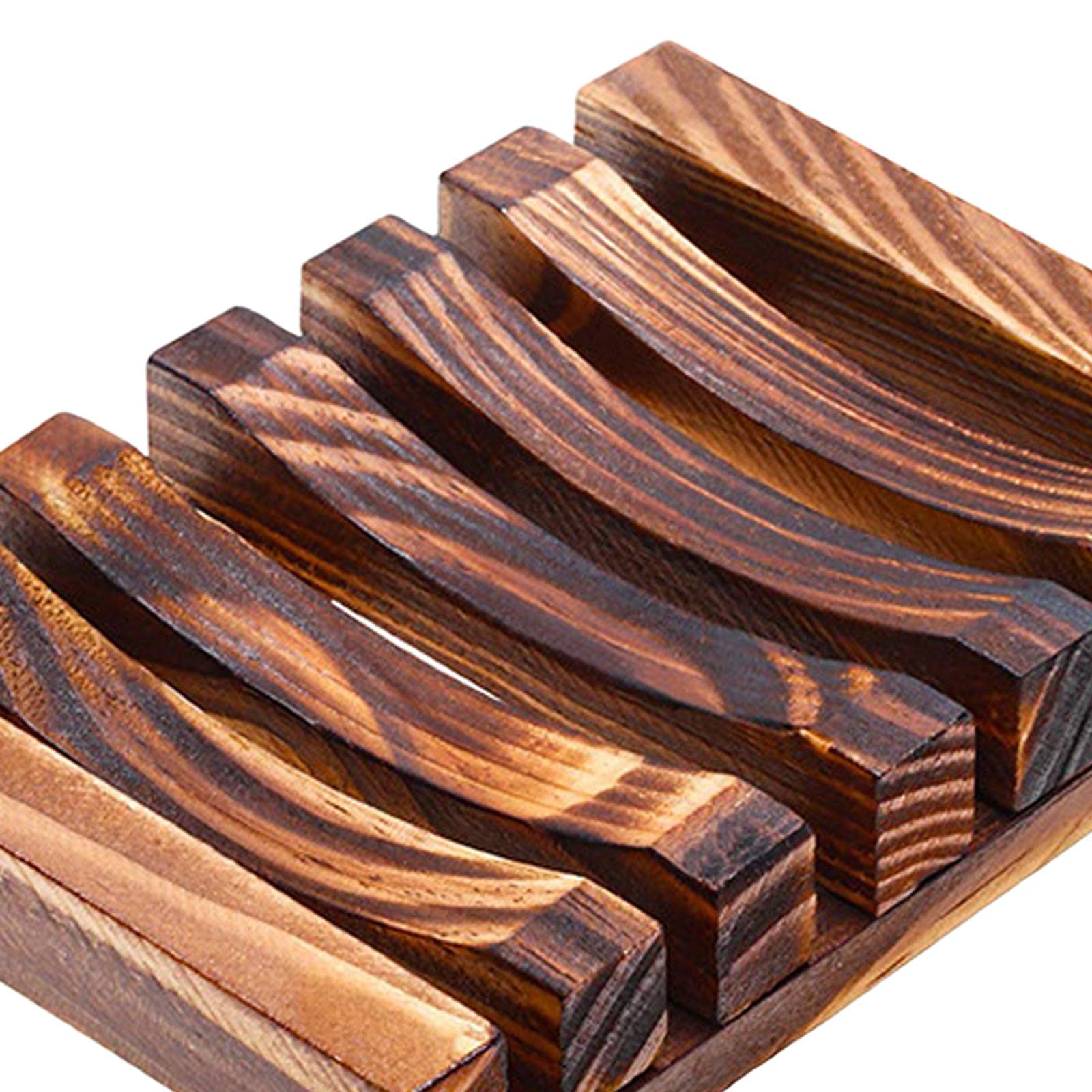 3 Teiliges Seifenschalen Set Aus Holz mit Selbstentleerender Seifenablage Und Praktischem Ablagefach mit Schutzgitter für Dusche, Küche, Spüle, 6 Stück
