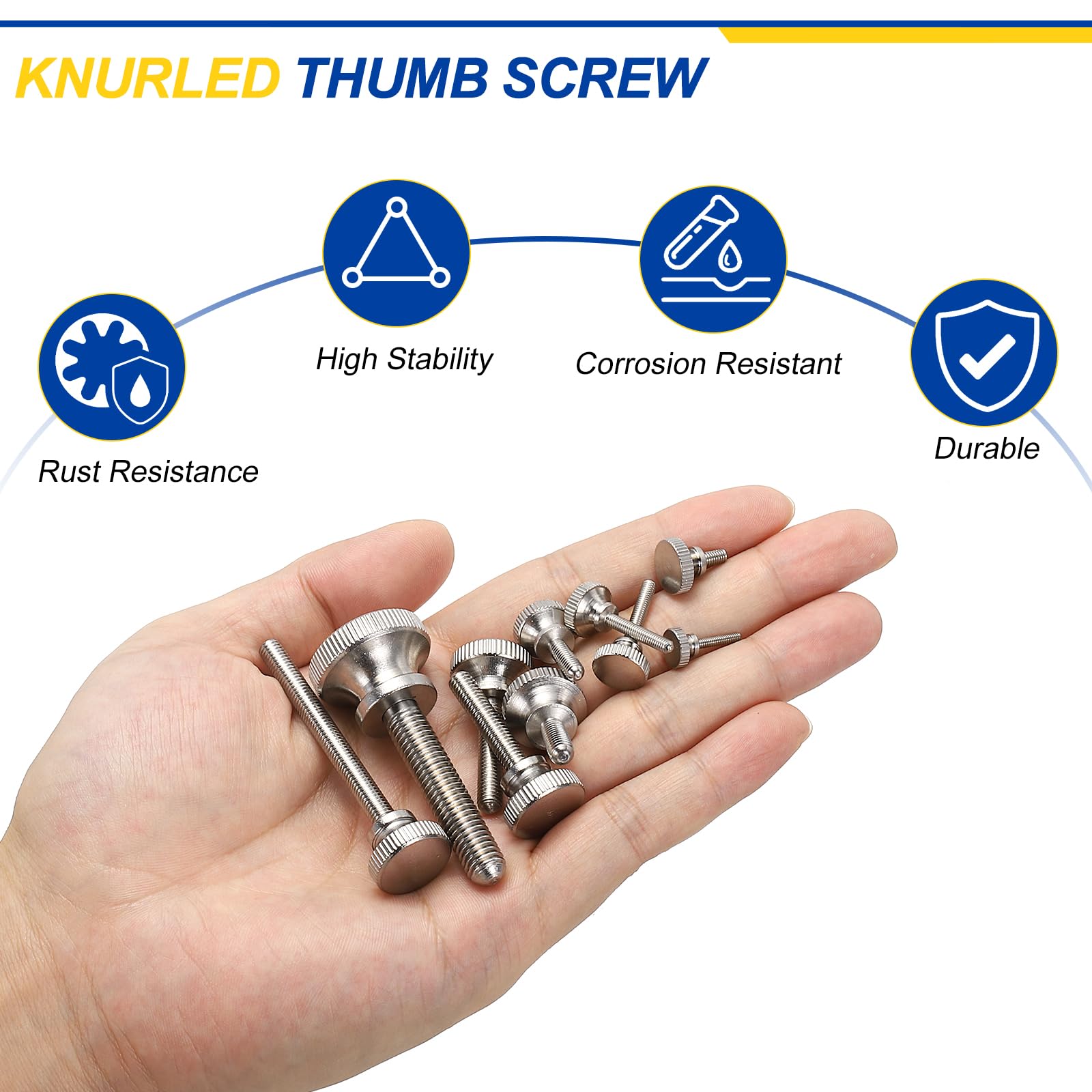 Stainless Steel Thumb Screws - 6 Pack -4