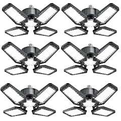 Garage Light 6 Pack 120W 12000LM LED Lights for Garage with 4 1 Deformable Panels 6500K Screw in