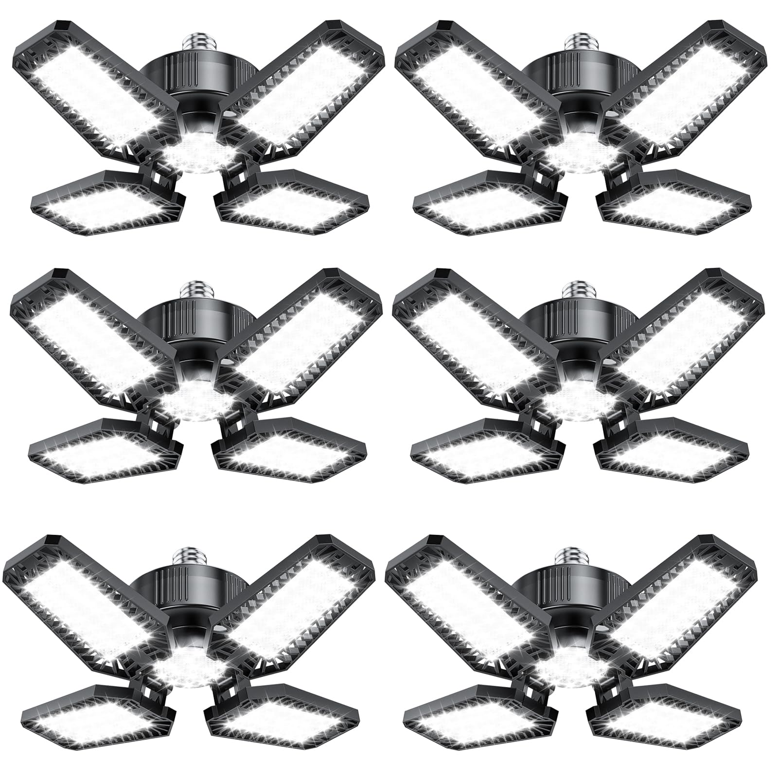 TOPAUBUB Garage Lights 6-Pack 120W 12000LM