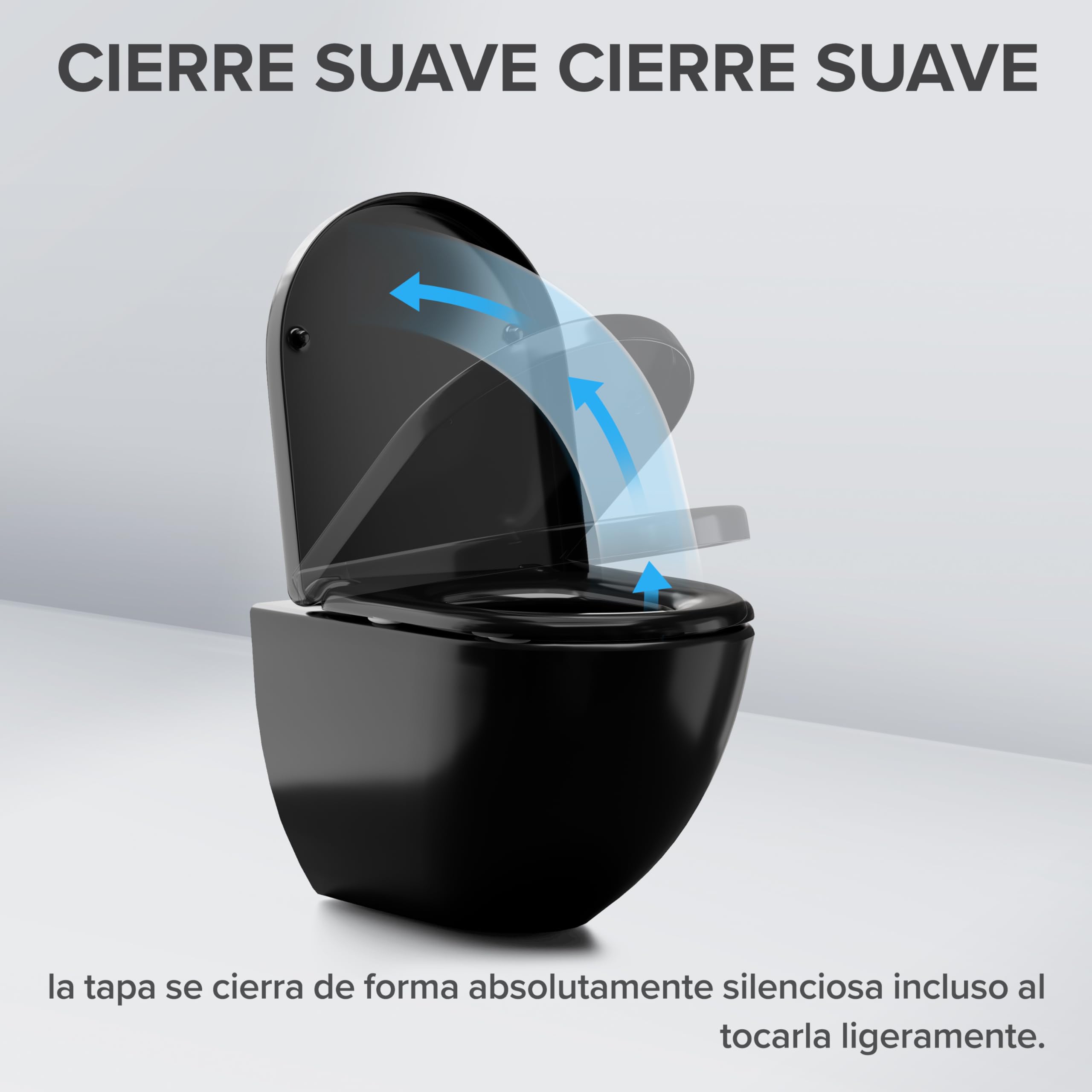 ovimar Asiento de inodoro Trone D Form | Negro | Tapa de inodoro con descenso automático Softclose | Duroplast | Fácil montaje desde arriba | Asiento de inodoro con función de liberación rápida y