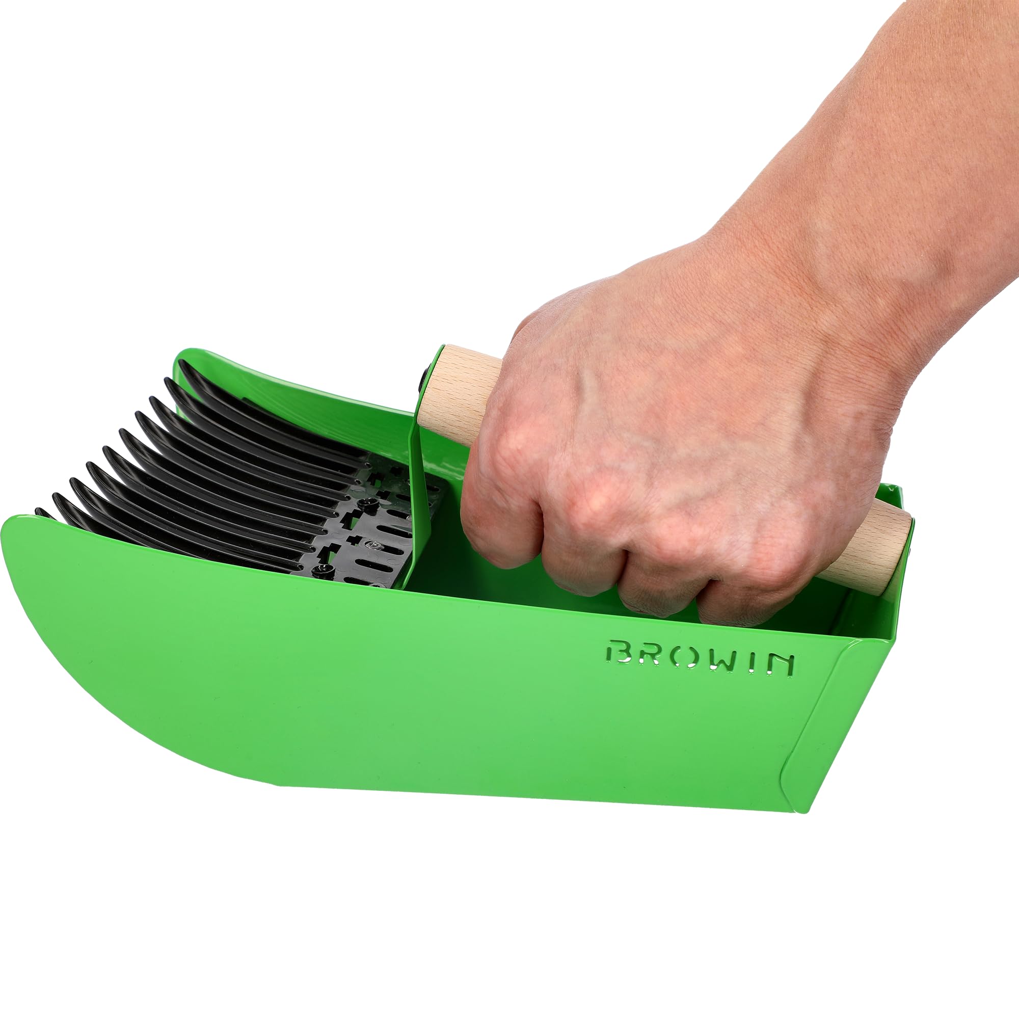 BROWIN® Beerenpflücker für kleine Früchte 705011 | Blaubeerpflücker zum Pflücken von Himbeeren, Brombeeren, Heidelbeeren und Johannisbeeren | grün aus Metall