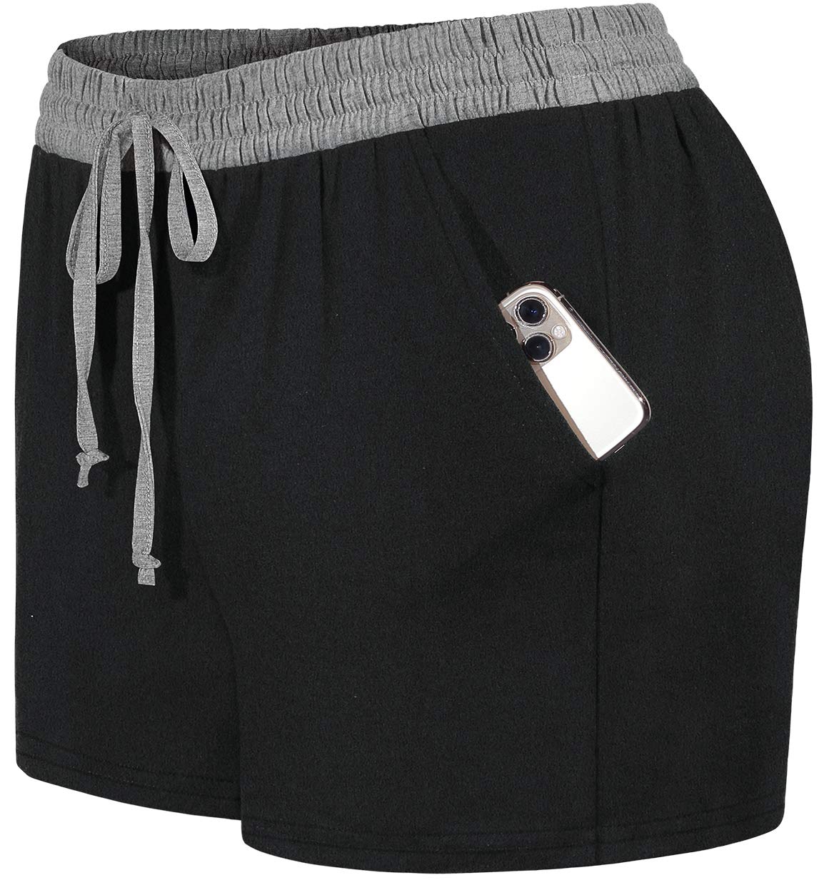 Blevonh Elastic Waist Soft Lounge Shorts Casual Pajama Shorts with Pockets