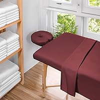 Vista 6 de Saloniture Juego de sábanas de microfibra para mesa de masaje de 3 piezas, funda de cama facial de alta calidad, incluye sábanas planas y ajustables