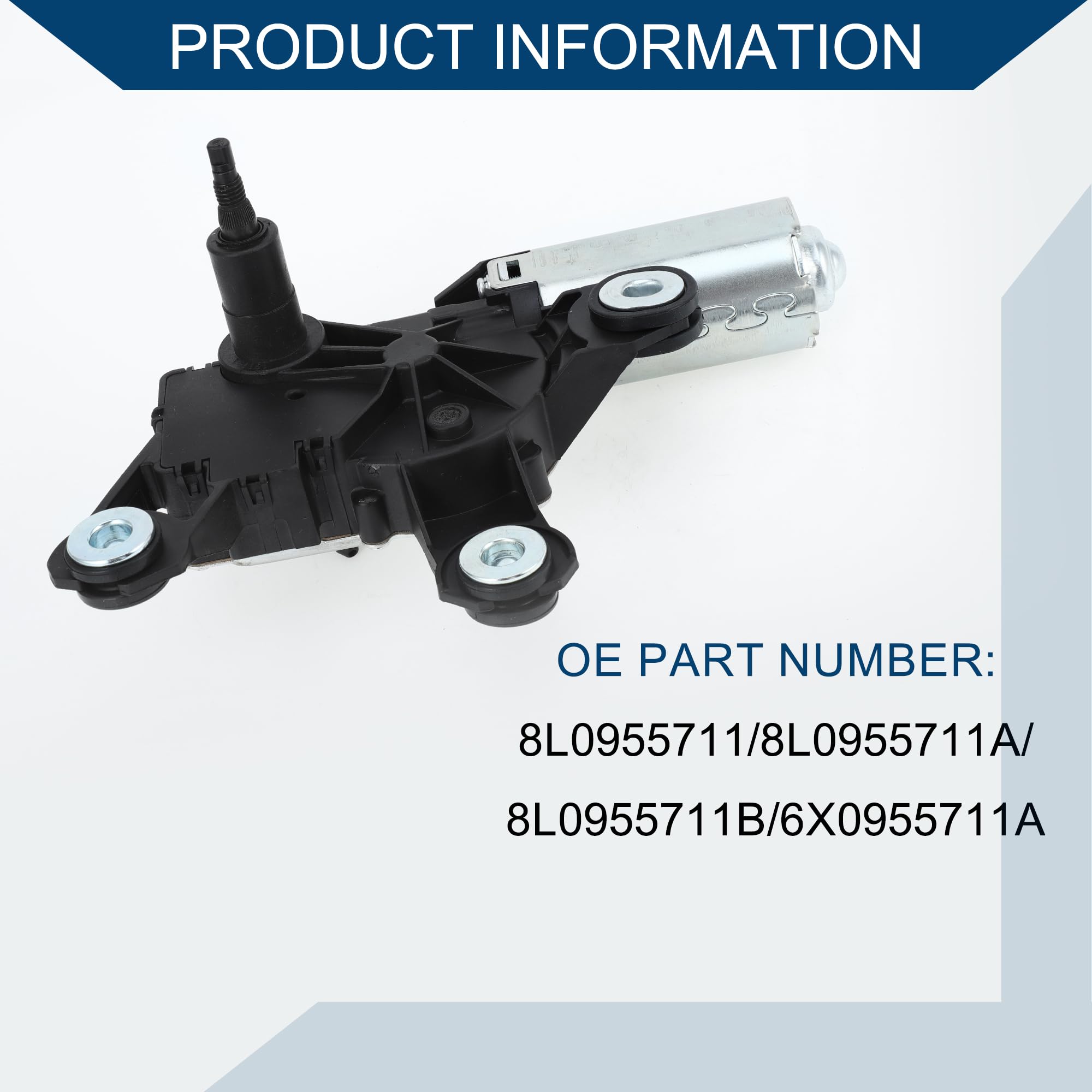 Motor De Limpiaparabrisas Trasero Para Audi A3 1996-2003 1 Pc | Para Audi A6 C5 97-05/A4 B5 94-01/Allroad C5 00-05, Material: Plástico Y Acero, 4 Pines, Trasero, OE: 8L0955711