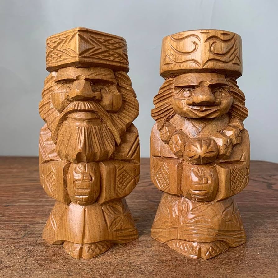 木彫り　アイヌ 楽天市場】【中古】装飾 木彫りアイヌの人 幅300×奥行300×高さ500