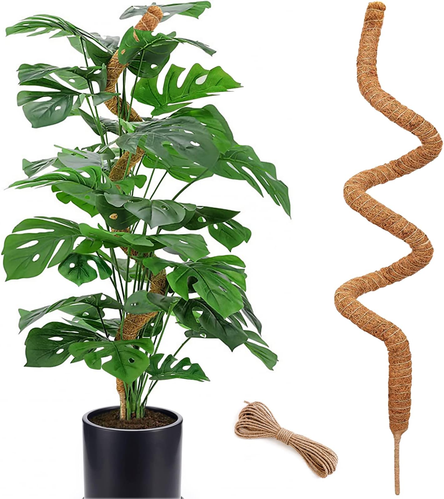Soupiar 60 Inch Moss Pole for Plants Monstera, Tall Bendable Moss Poles for Climbing Plants Indoor, Large Handmade Plant Pole Sticks, Coco Coir Plant Support Stakes for Potted Plants, Pothos