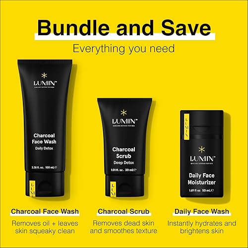 Miniatura 7 de Lumin Correction Trio Collection para hombres kit de 3 piezas para ayudar con ojos cansados, manchas oscuras, piel irregular y opaca, incluye