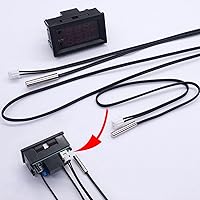 Vista 4 de Twidec Controlador de temperatura /DC 12V programable -50 a 230.0 °F (-58 a 230 °F) Pantalla LED rojo/azul Monitor Módulo de control de termostato