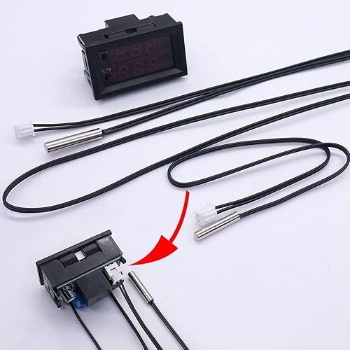 Miniatura 4 de Twidec Controlador de temperatura DC 12V programable -50 a 230.0 F (-58 a 230 F) Pantalla LED rojoazul Monitor Módulo de control de termostato de