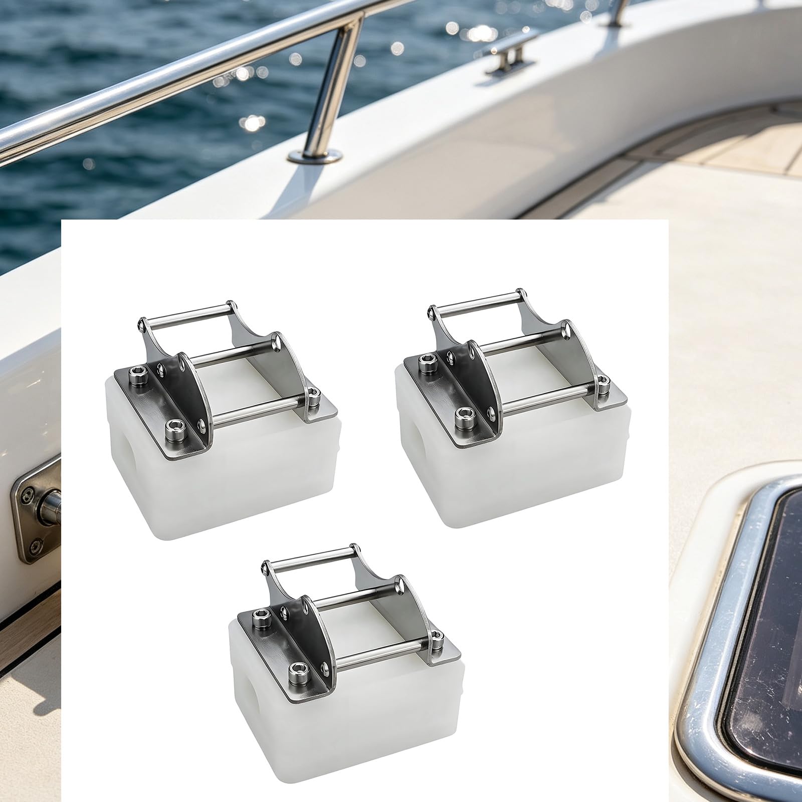 Soporte para caña de pescar para barco con acero inoxidable integrado
