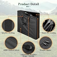 Vista 3 de Bolsa de almacenamiento de mesa plegable, bolsa de transporte portátil para mesas de picnic plegables, almacenamiento o transporte 600D impermeable