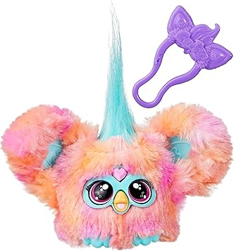 Furby Furblets Ree-Mix Mini Friend, 45+ Sounds & Music, Speaks Only Furbish, Electronic Plush Toys, Coral, Easter Basket Stuffers, Ages 6+