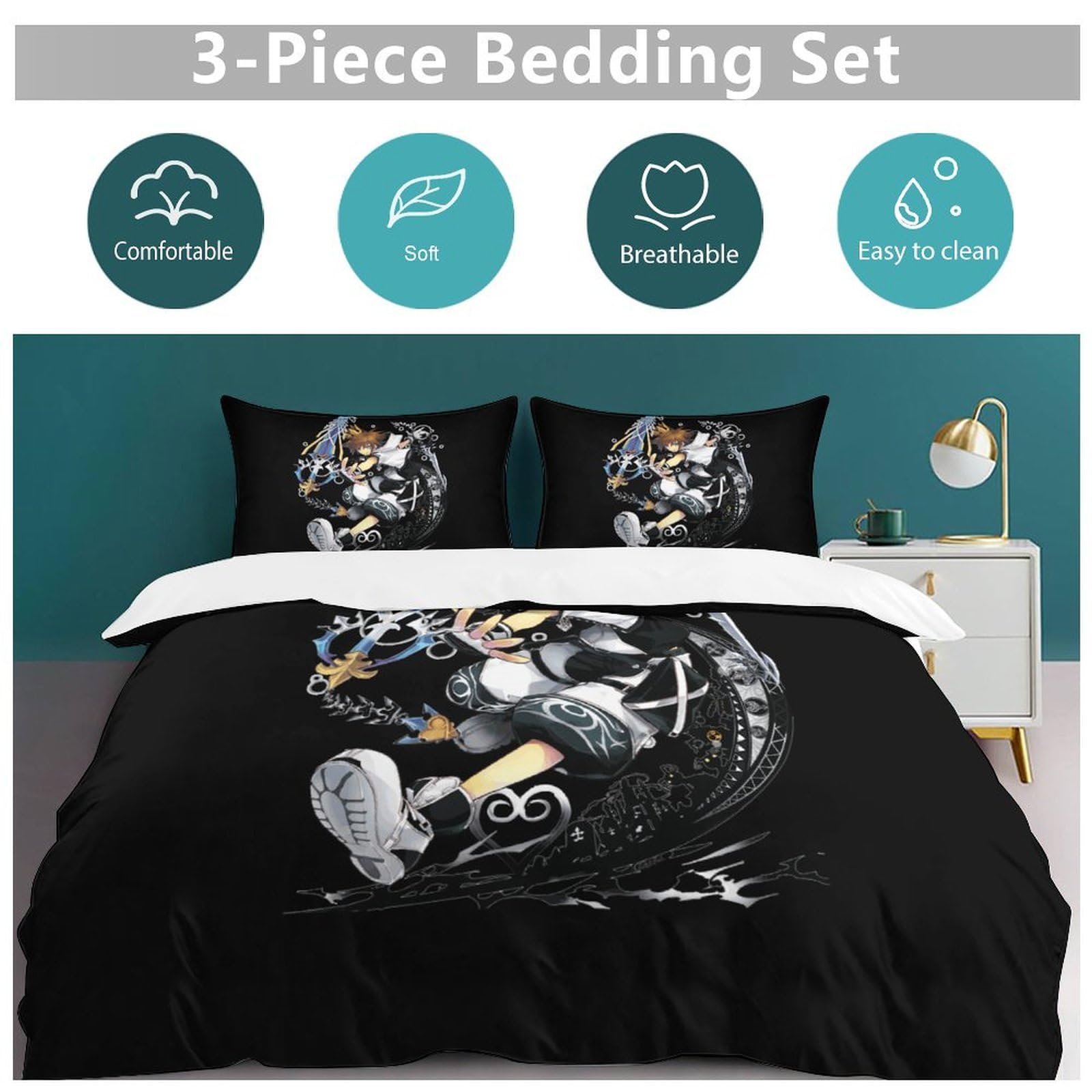 Suprem  寝具セット 掛け布団カバー1枚　枕カバー2枚 シュプリーム ビトンコラボ赤色掛け布団カバー シーツ 枕カバー