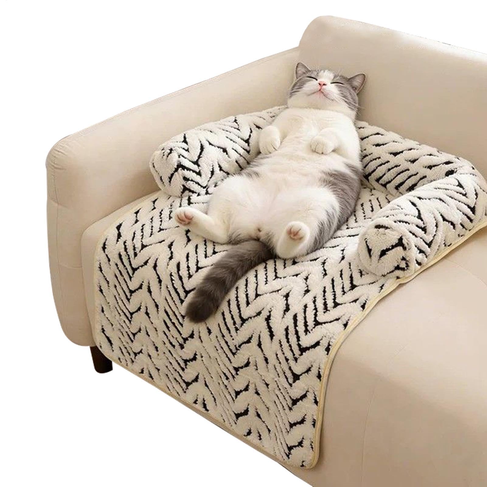 Pet Sofa Protector With Bolster | Dog Sofa Bed - Plush Material,