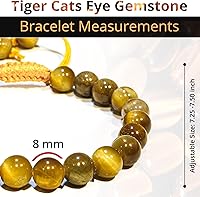 Vista 253 de Adjustable Crystal Bracelet – Gemstone Bead Bracelet with Adjustable Macrame String – Chic Gemstone Bracelet for Men and Women – 8mm Round Healing