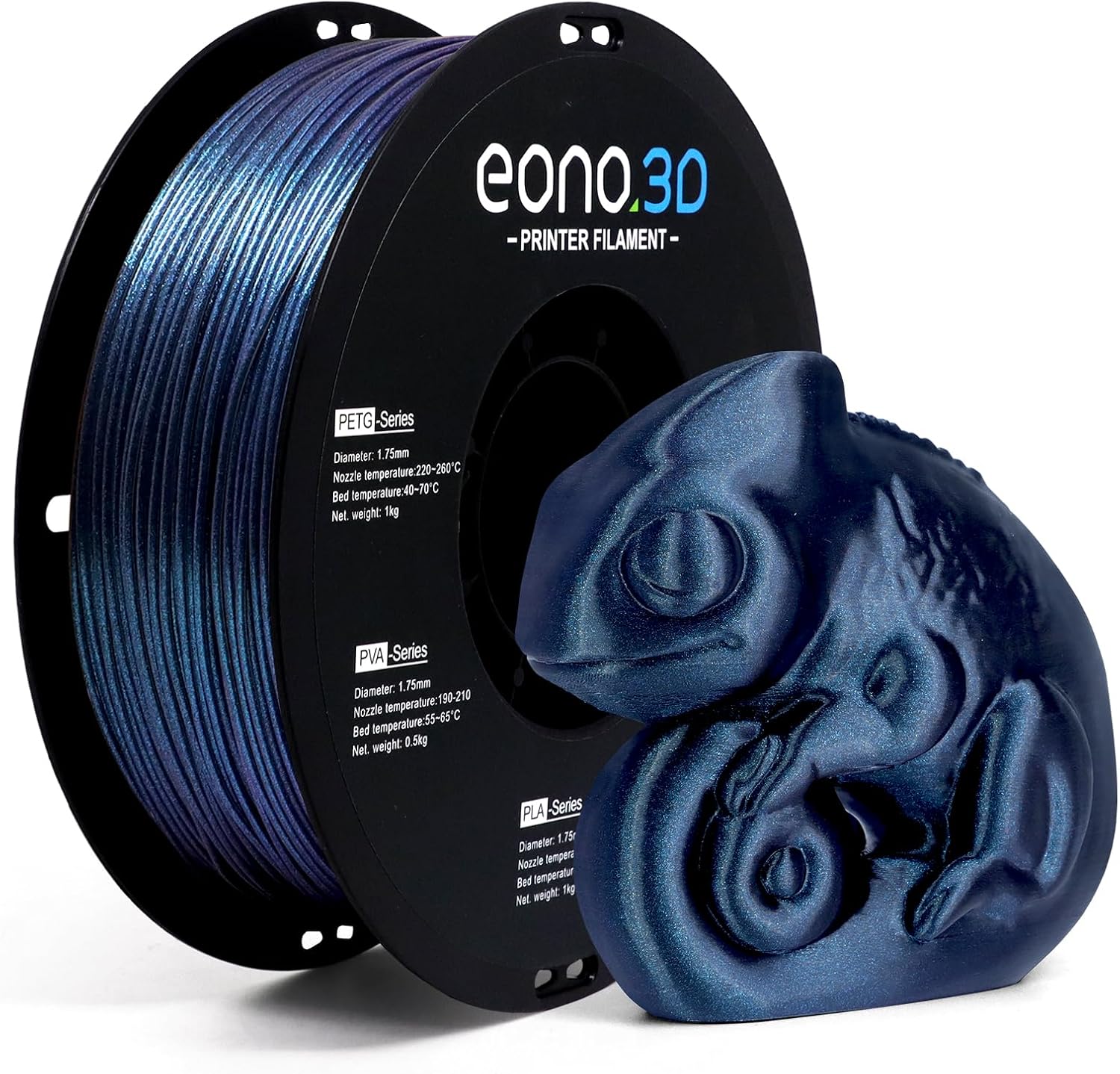 Glitter PLA Filament 1.75mm,Chameleon Series Color Changeable with Light and Angles Shiny Sparkle PLA,Perfectly Hide The Layer Line,Chameleon Blue