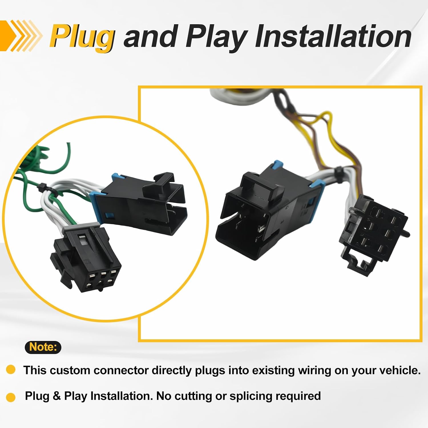 55540 4-Pin Flat Trailer Wiring Harness Compatible with 2003-2026 Chevy Express/GMC Savana 1500, 2500, 3500, Vehicle Side Custom Tow Hitch Wire Kit, Plug and Play Installation