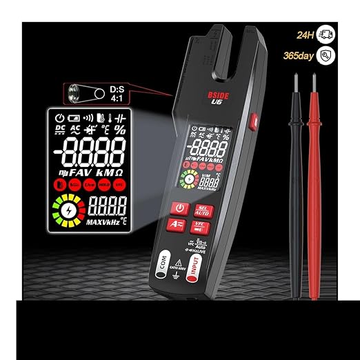 U6 600A True RMS AC DC Medidor de Pinza Digital NCV Detección Rango Automático miniatura 2