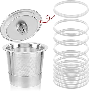 10 Pcs Silicone Gaskets for Keurig Stainless Steel Refillable, Rubber Lids Seals Reusable Gasket Ring Replacement Part for Keurig Stainless Steel