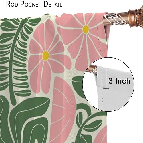 Miniatura 5 de Cortinas florales retro de los años 70, tratamiento de ventana abstracto geométrico hippie floral de mediados de siglo, cortinas con aislamiento