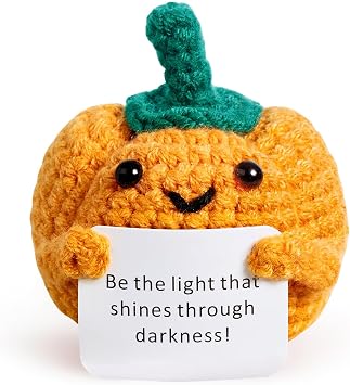 Pumpkin Decor Emotional Support Crochet Pumpkin Positive Gifts for Women Men Cute Stuff Pumpkins Ornament Autumn Decorations